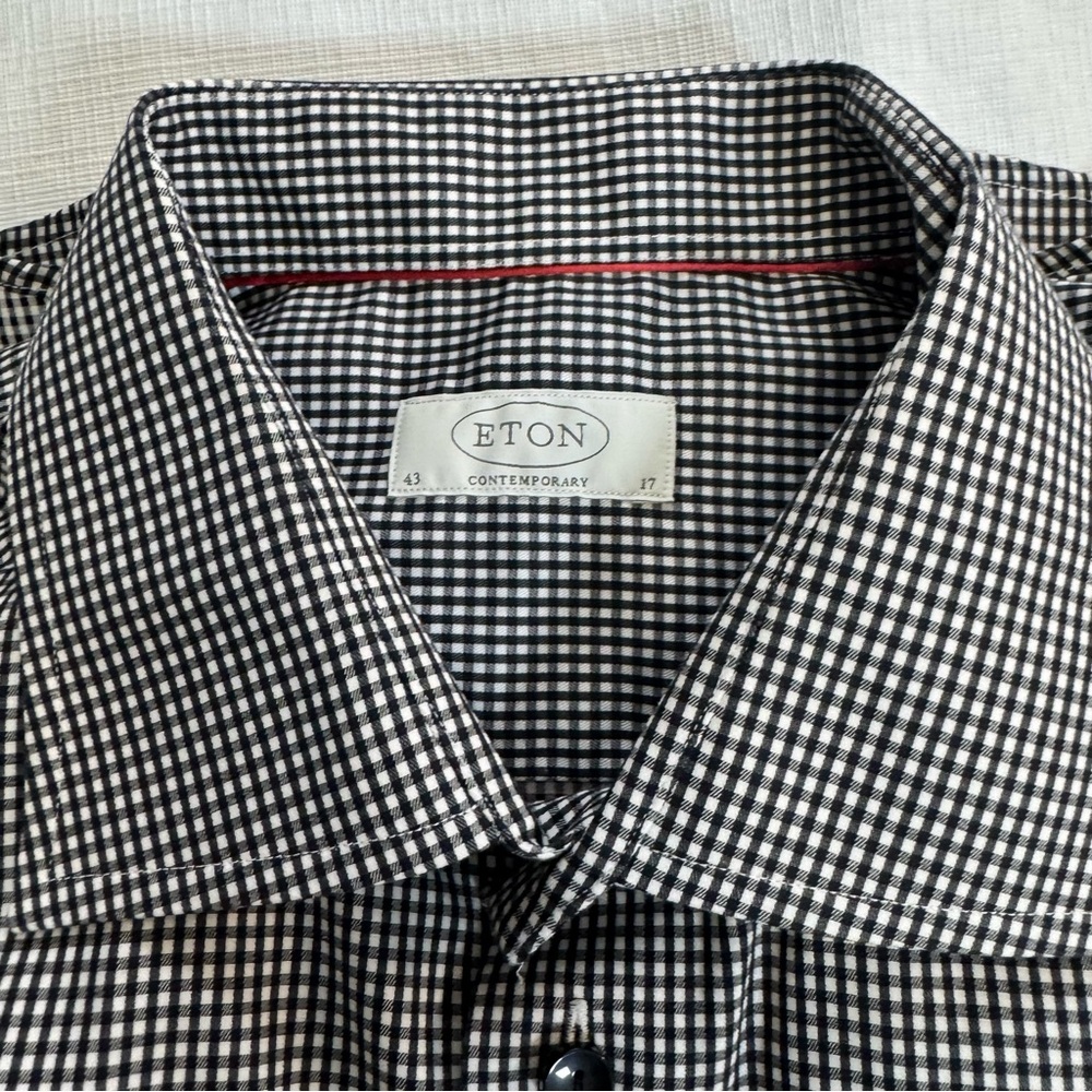 Eton Contemporary Monochrome Checkered Casual Shirt US Neck 17